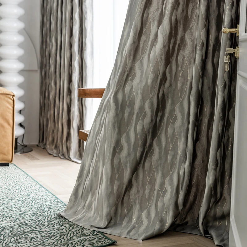 American Modern Luxury Gold Silk Jacquard Gray Curtains for Living Room Bedroom Dining Custom Size Decoration Drapes Partition
American Modern Luxury Gold Silk Jacquard Gray Curtains for Living Room Bedroom Dining Custom Size Decoration Drapes Partition