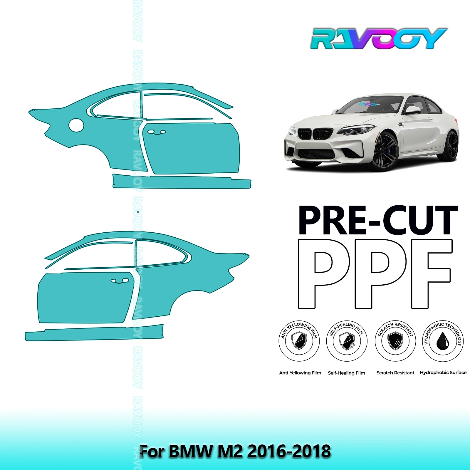 For BMW M2 2016-2018 8.5mil Clear Matte Pre-Cut PPF Door & A/B Pillar Kit TPU Paint Protection Film Set
For BMW M2 2016-2018 8.5mil Clear Matte Pre-Cut PPF Door & A/B Pillar Kit TPU Paint Protection Film Set