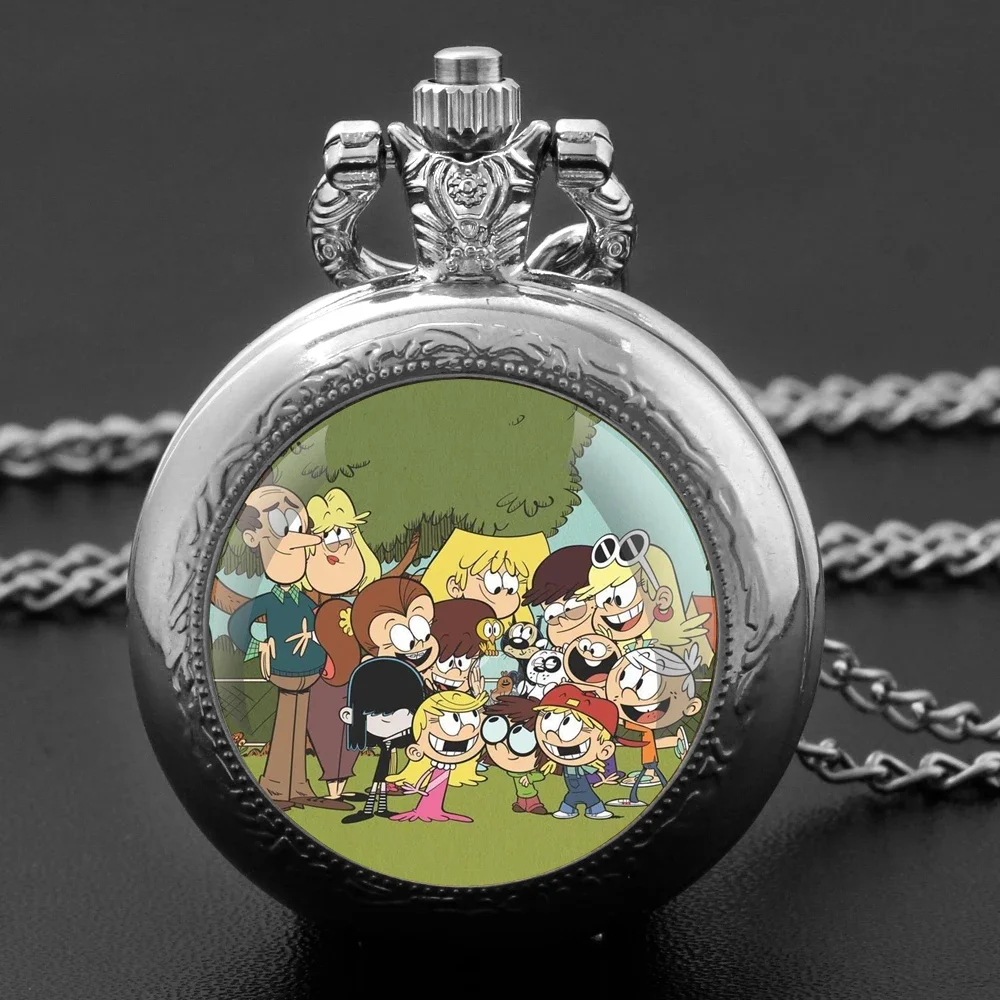 Cartoon The Loud House Vintage Glass Dome Quartz Pocket Watch Chain Linked Timepiece Pendant for Men Women Children As Gifts
Cartoon The Loud House Vintage Glass Dome Quartz Pocket Watch Chain Linked Timepiece Pendant for Men Women Children As Gifts