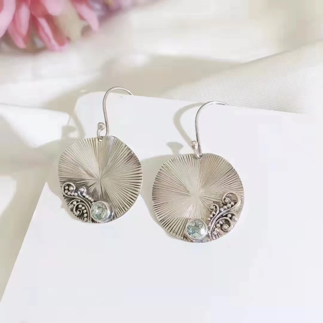 925 sterling silver original topaz earrings Women Classic Fashion Bijoux Femme Jewelry Vintage
925 sterling silver original topaz earrings Women Classic Fashion Bijoux Femme Jewelry Vintage