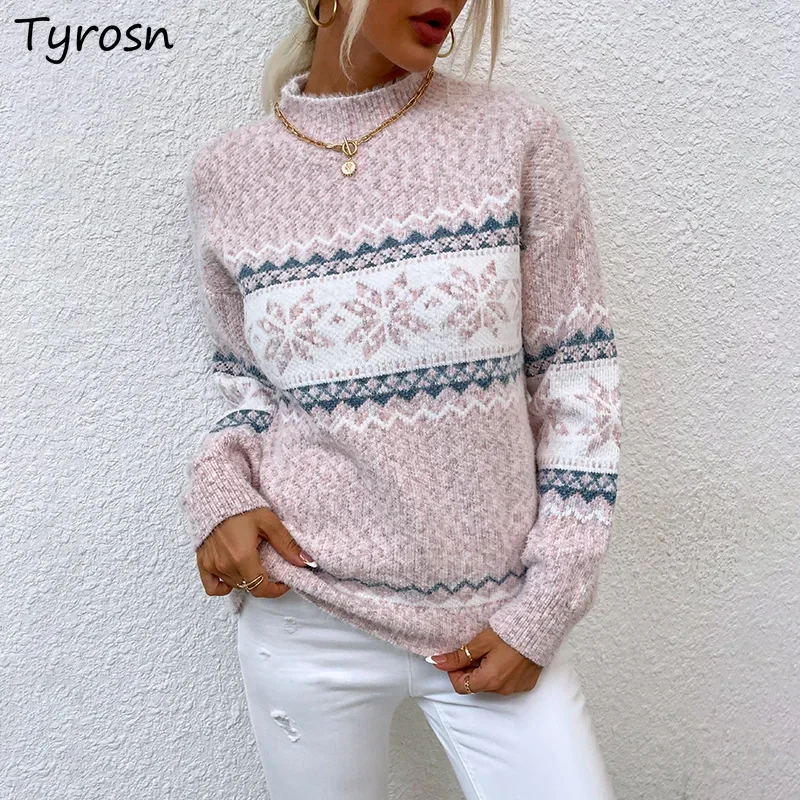 Half High Collar Sweaters Chic Pullovers Women Temper Patchwork Fashion European Style Personality Daily Lazy Soft Autumn Winter
Half High Collar Sweaters Chic Pullovers Women Temper Patchwork Fashion European Style Personality Daily Lazy Soft Autumn Winter