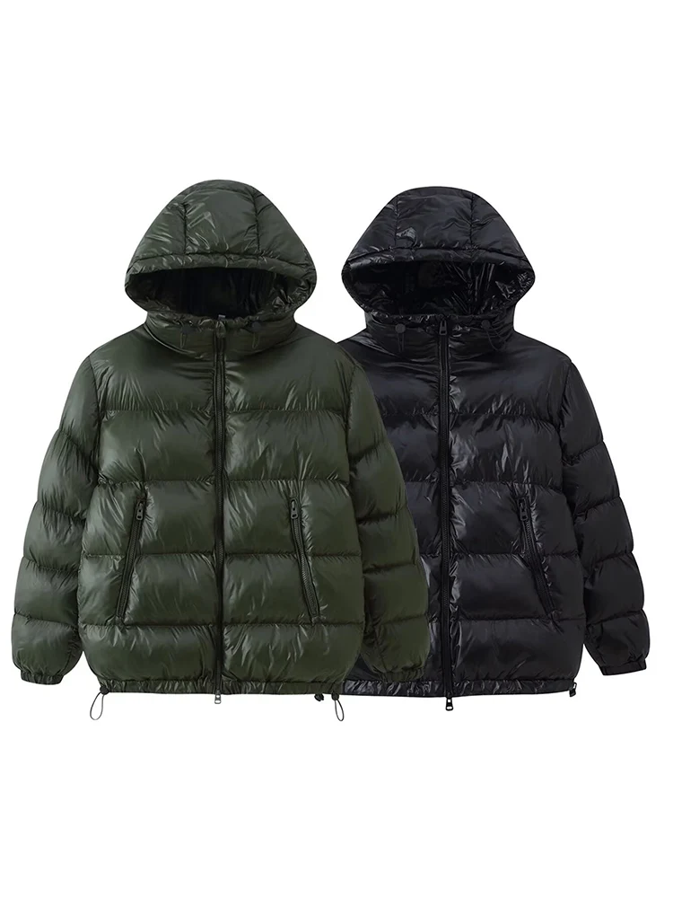 European-style new arrival women's fashion versatile and elegant glossy hooded zippered pocket padded jacket.
European-style new arrival women's fashion versatile and elegant glossy hooded zippered pocket padded jacket.