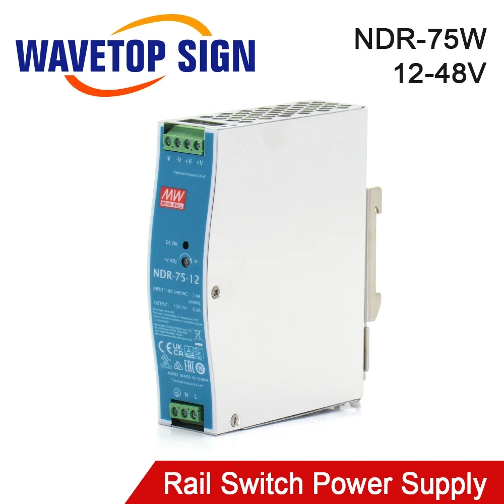 SignkoRay MeanWell 75W Rail Switch Power Supply NDR-75W 12V / 24V / 48V NDR-120W NDR-240W For Co2 Laser Cutting Machine
SignkoRay MeanWell 75W Rail Switch Power Supply NDR-75W 12V / 24V / 48V NDR-120W NDR-240W For Co2 Laser Cutting Machine