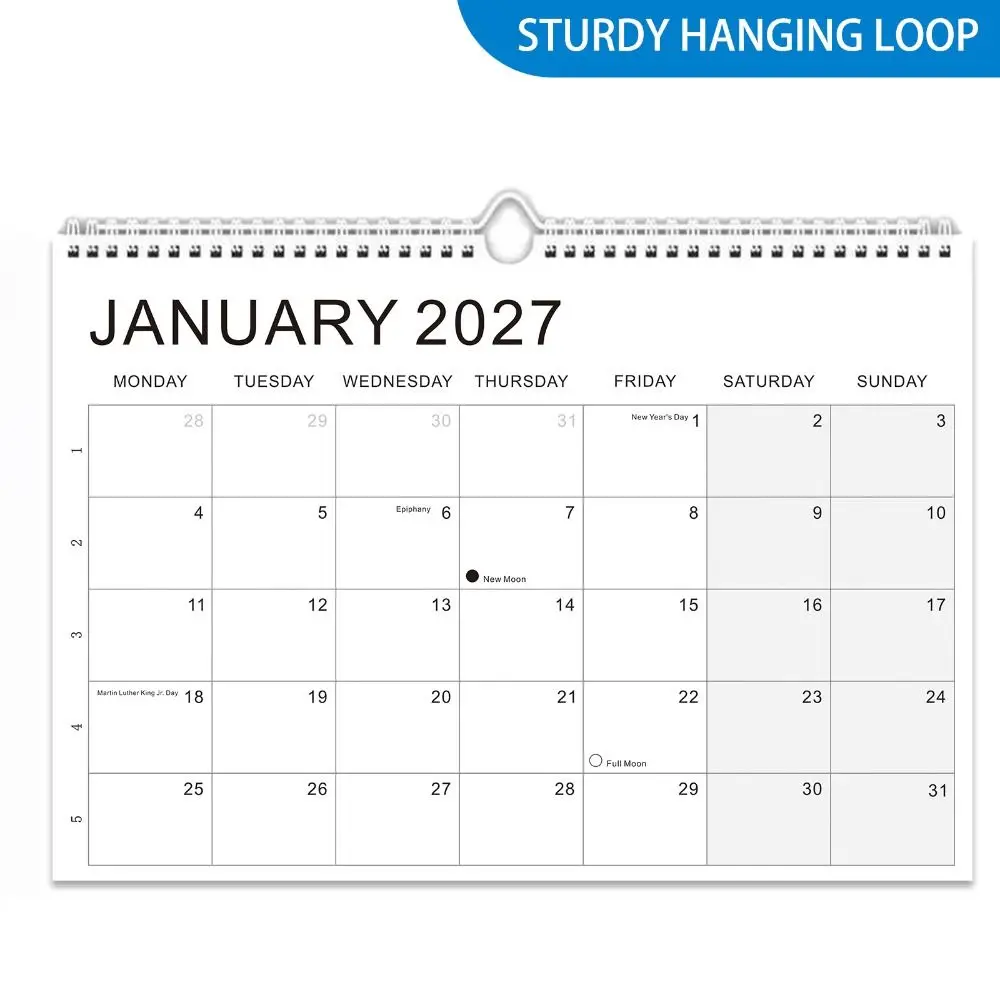 July.2026 - Dec. 2027 Wall Calendar Holidays Marked Thick Paper English Calendar Hanging Loop Spiral Bound
July.2026 - Dec. 2027 Wall Calendar Holidays Marked Thick Paper English Calendar Hanging Loop Spiral Bound