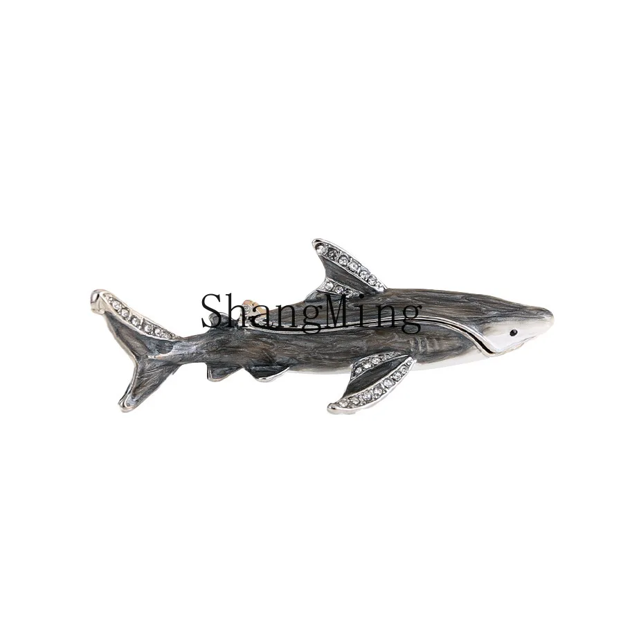 PYH new simulation diamond-encrusted shark jewelry box enamel alloy jewelry storage box home decoration metal crafts
PYH new simulation diamond-encrusted shark jewelry box enamel alloy jewelry storage box home decoration metal crafts