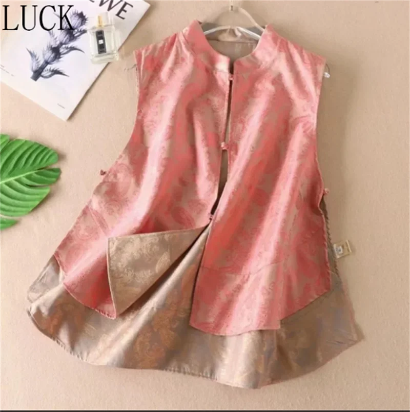 Vests for Women Double-sided Double-wearing New Chinese Style Buckle Vest Coat Women's New High-end Fashion Jacquard Vest Coat
Vests for Women Double-sided Double-wearing New Chinese Style Buckle Vest Coat Women's New High-end Fashion Jacquard Vest Coat