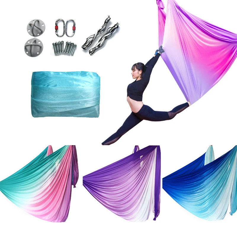 Two-color Gradient Multicolor 5M 6M 7M Nylon Aerial Silks Antigravity Yoga Hammock Flying Yoga Swing
Two-color Gradient Multicolor 5M 6M 7M Nylon Aerial Silks Antigravity Yoga Hammock Flying Yoga Swing