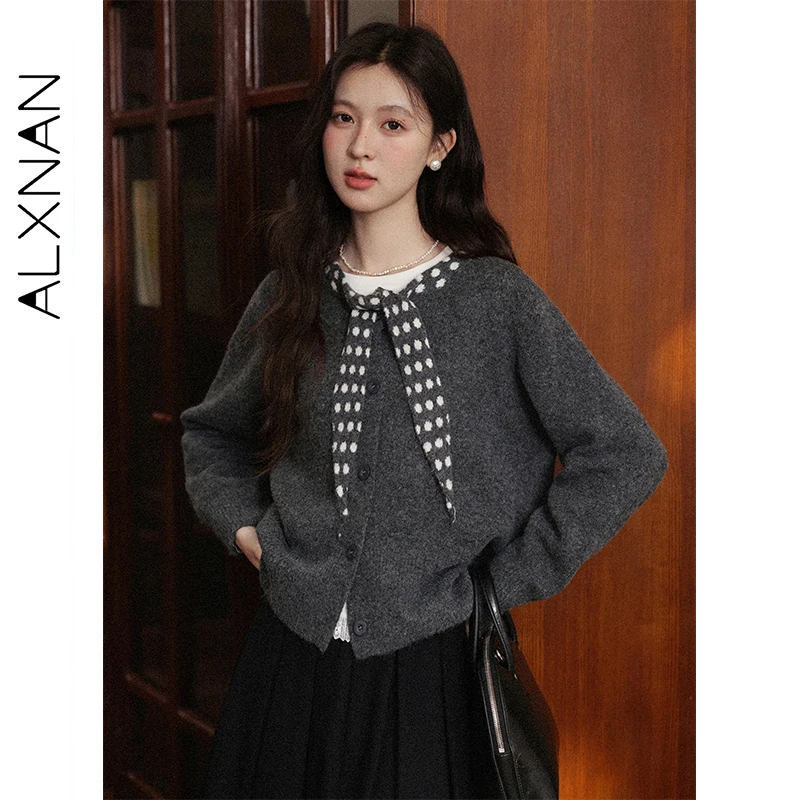 ALXNAN серые свитера на пуговицах с галстуком в горошек и круглым вырезом, новый вязаный кардиган, осенний нежный повседневный трикотаж L58272
ALXNAN серые свитера на пуговицах с галстуком в горошек и круглым вырезом, новый вязаный кардиган, осенний нежный повседневный трикотаж L58272