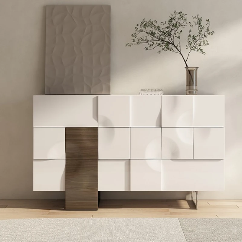 Nordic lacquer solid wood six bucket cabinet, personalized art dining edge cabinet, modern and minimalist drawer
Nordic lacquer solid wood six bucket cabinet, personalized art dining edge cabinet, modern and minimalist drawer