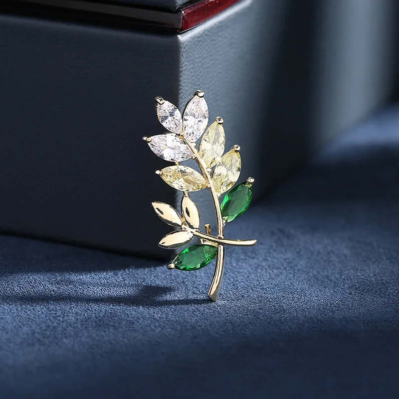 Super Shiny Zircon Inlaid Wheat Spike Brooch Scarf Buckle Collar Buckle Anti-Exposure Pin Fixed Clothing Leaf Small Brooch
Super Shiny Zircon Inlaid Wheat Spike Brooch Scarf Buckle Collar Buckle Anti-Exposure Pin Fixed Clothing Leaf Small Brooch