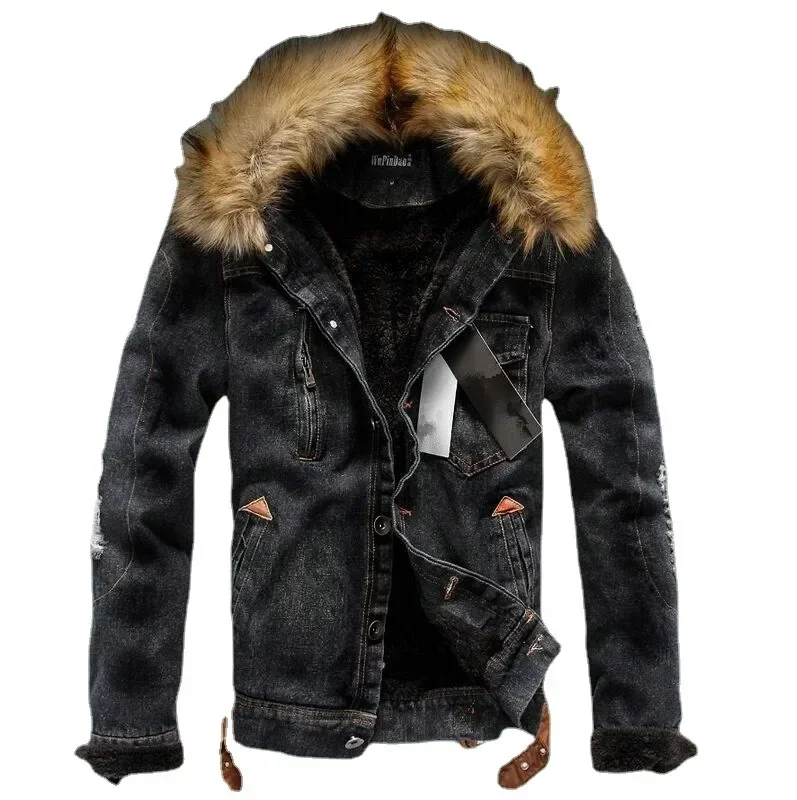 Solid Color Cotton Stand-up Collar Men Denim Jacket High Quality Warm new Fashion Jackets Men's Winter Plus Jacket Casual Parka
Solid Color Cotton Stand-up Collar Men Denim Jacket High Quality Warm new Fashion Jackets Men's Winter Plus Jacket Casual Parka