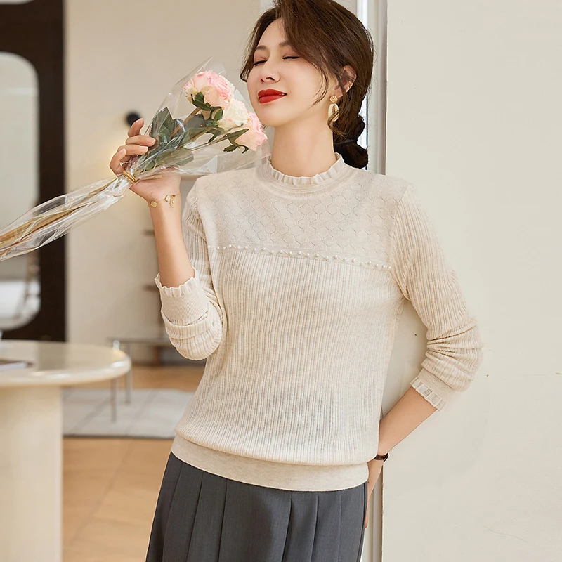 Faionable Knitted Sweater Base Layer Top for Middle-Aged Women 50 Years Old Spring Autumn Sli Mom Clothes Korean Sle
Faionable Knitted Sweater Base Layer Top for Middle-Aged Women 50 Years Old Spring Autumn Sli Mom Clothes Korean Sle