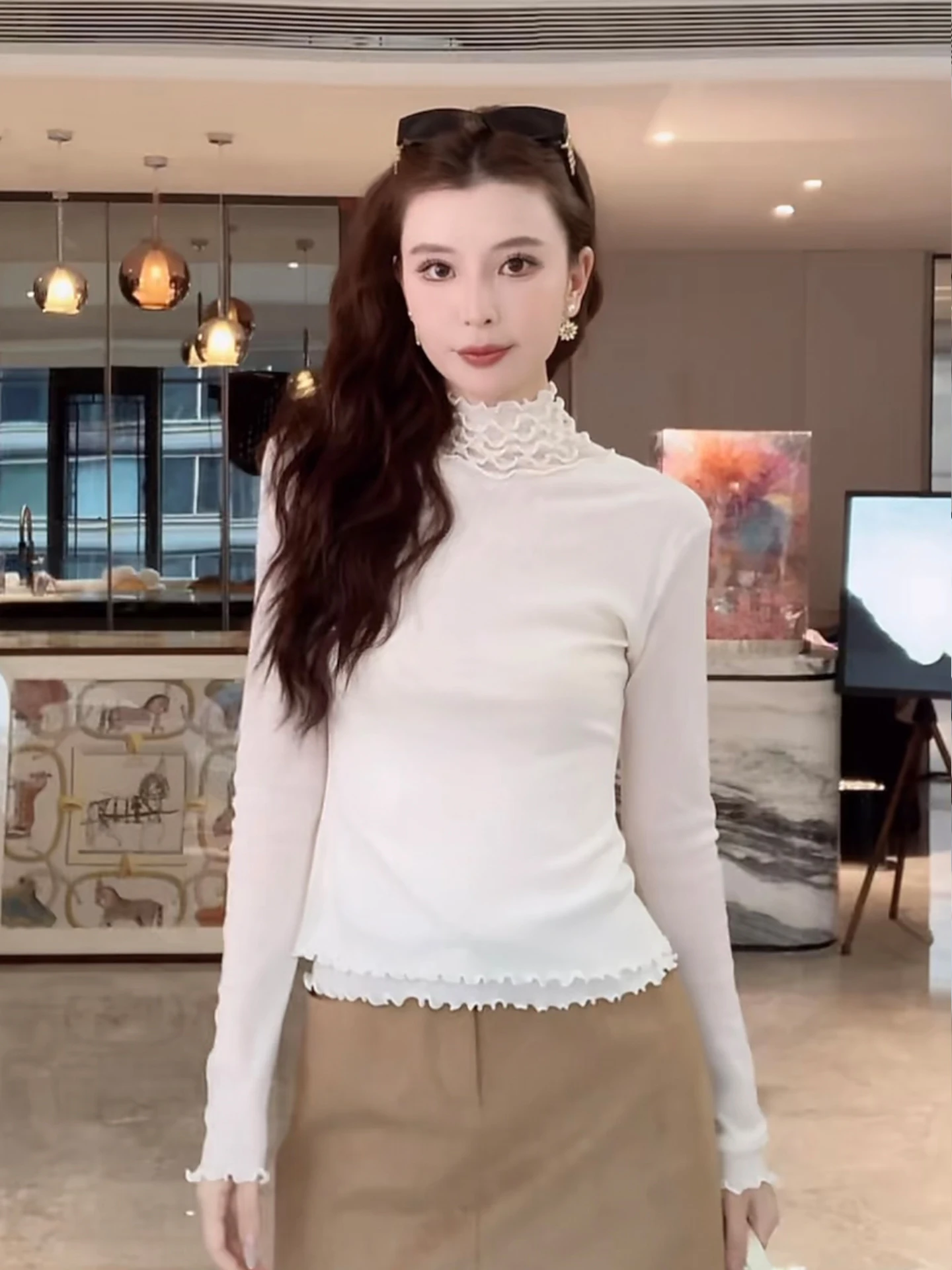 Kun Total Knitted Base irt Women's Elastic Spring Slim Fit Inner Wear Top New Sle Casual Sle Long Sve Stiy Fiber
Kun Total Knitted Base irt Women's Elastic Spring Slim Fit Inner Wear Top New Sle Casual Sle Long Sve Stiy Fiber