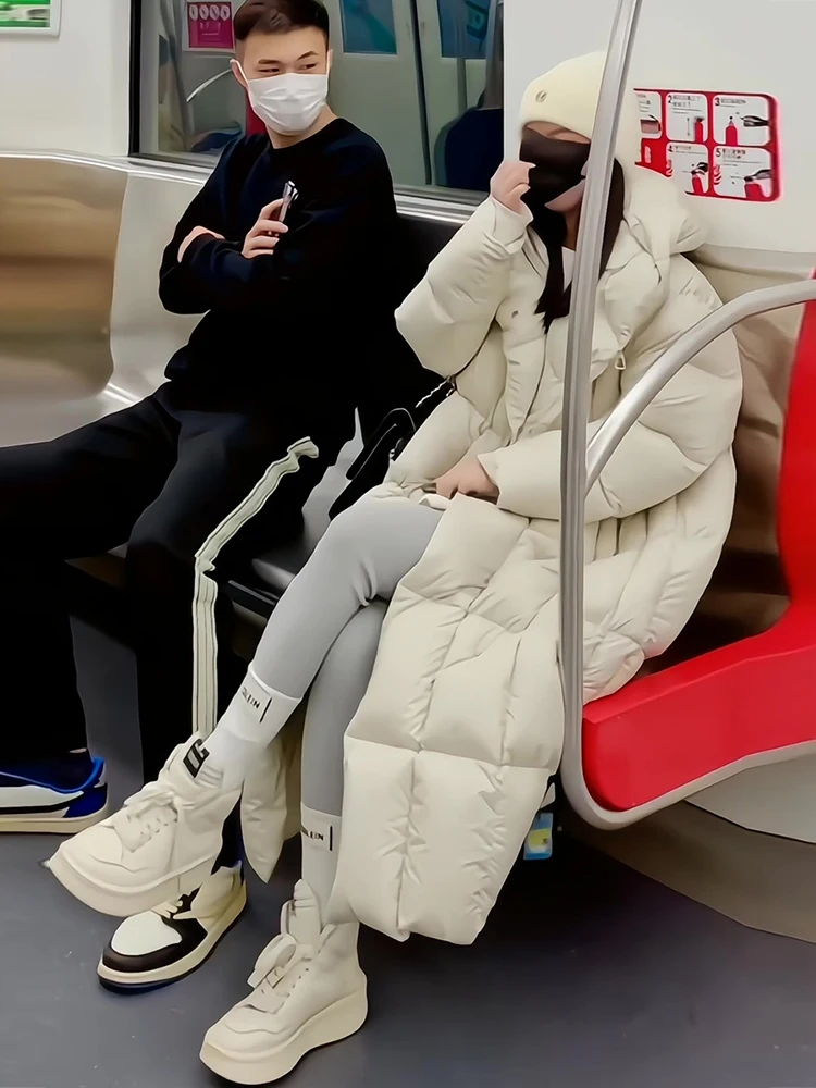 Winter Thiened Warm Design Korean Sle Women's down Cotton Jaet Coat Hooded Mid-Length Du Feather Padded Outerwear
Winter Thiened Warm Design Korean Sle Women's down Cotton Jaet Coat Hooded Mid-Length Du Feather Padded Outerwear