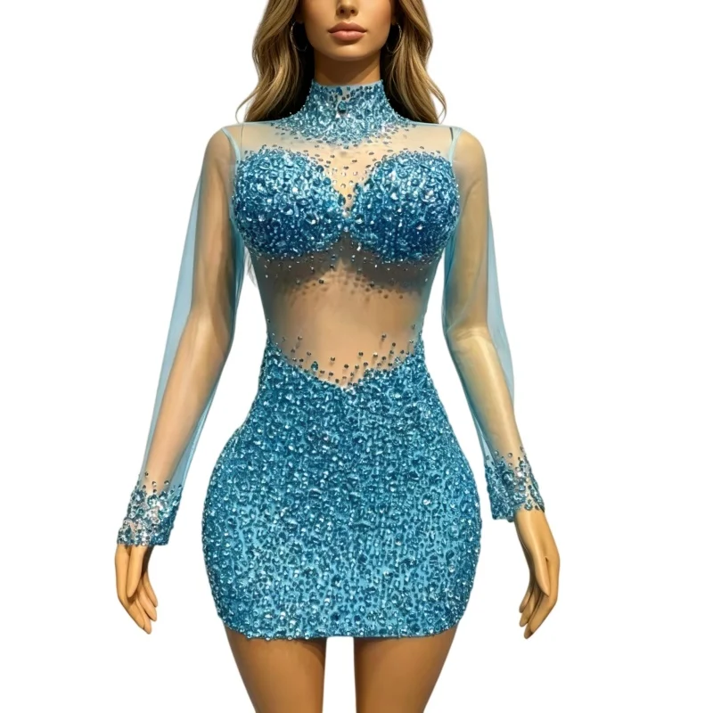 Transparent Sexy Rose Short Dress Rhinestones Nightclub Bar Party Singer Stage Performance Costume Evening Celebrate Prom Outfit
Transparent Sexy Rose Short Dress Rhinestones Nightclub Bar Party Singer Stage Performance Costume Evening Celebrate Prom Outfit