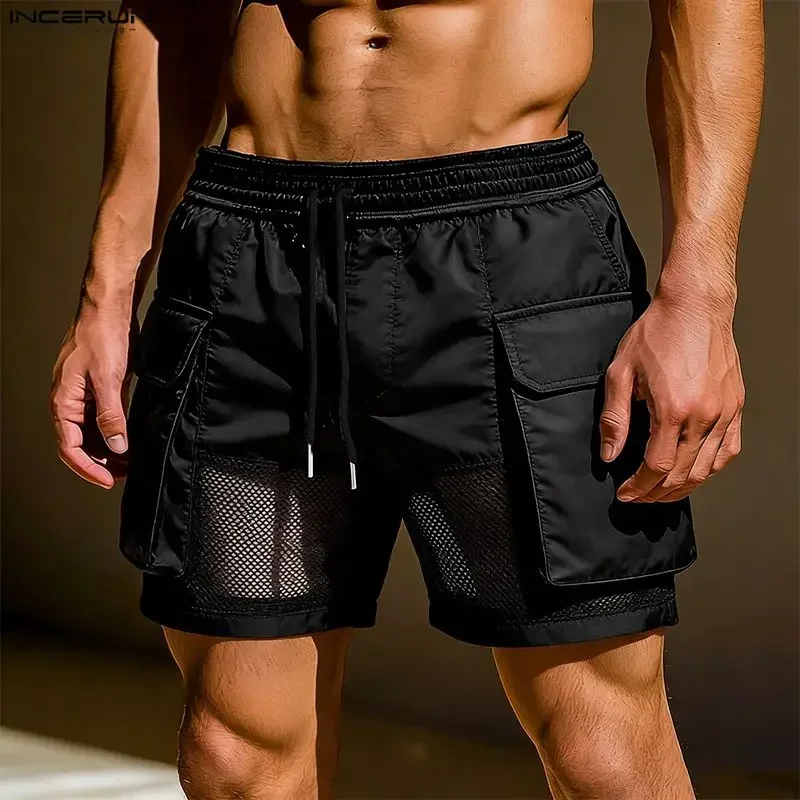 INCERUN Men's Shorts Mesh Patchwork See Through Drawstring Men Bottoms Streetwear Summer Sexy 2026 Loose Fashion Shorts For Man
INCERUN Men's Shorts Mesh Patchwork See Through Drawstring Men Bottoms Streetwear Summer Sexy 2026 Loose Fashion Shorts For Man