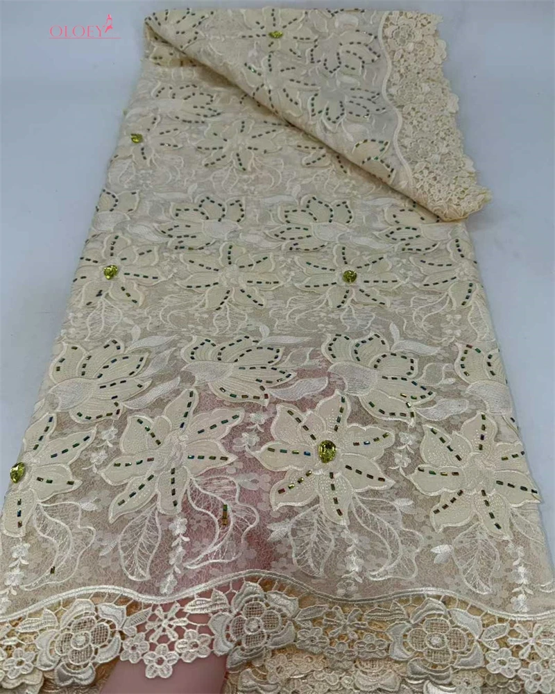 OLOEY African Guipure Cord Lace Fabric With Rhinestone 2026 High Quality Water Soluble Lace Nigerian Party Dress Sewing
OLOEY African Guipure Cord Lace Fabric With Rhinestone 2026 High Quality Water Soluble Lace Nigerian Party Dress Sewing