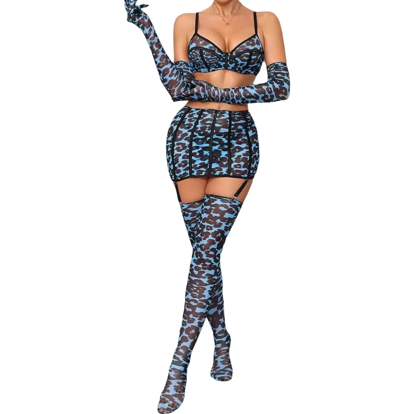 Sexy lingerie Women's Mini skirt set Leopard print sexy uniform Bodycon skirt Bra gloves stockings Dancer Romance Date Uniform
Sexy lingerie Women's Mini skirt set Leopard print sexy uniform Bodycon skirt Bra gloves stockings Dancer Romance Date Uniform