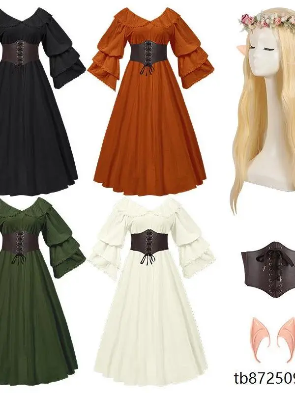 Large Size Long Sleeve Doll Collar Long Dress Renaissance Style Pleated Hem Tunic Men's Autumn Fashion Casual Wear Polyester
Large Size Long Sleeve Doll Collar Long Dress Renaissance Style Pleated Hem Tunic Men's Autumn Fashion Casual Wear Polyester