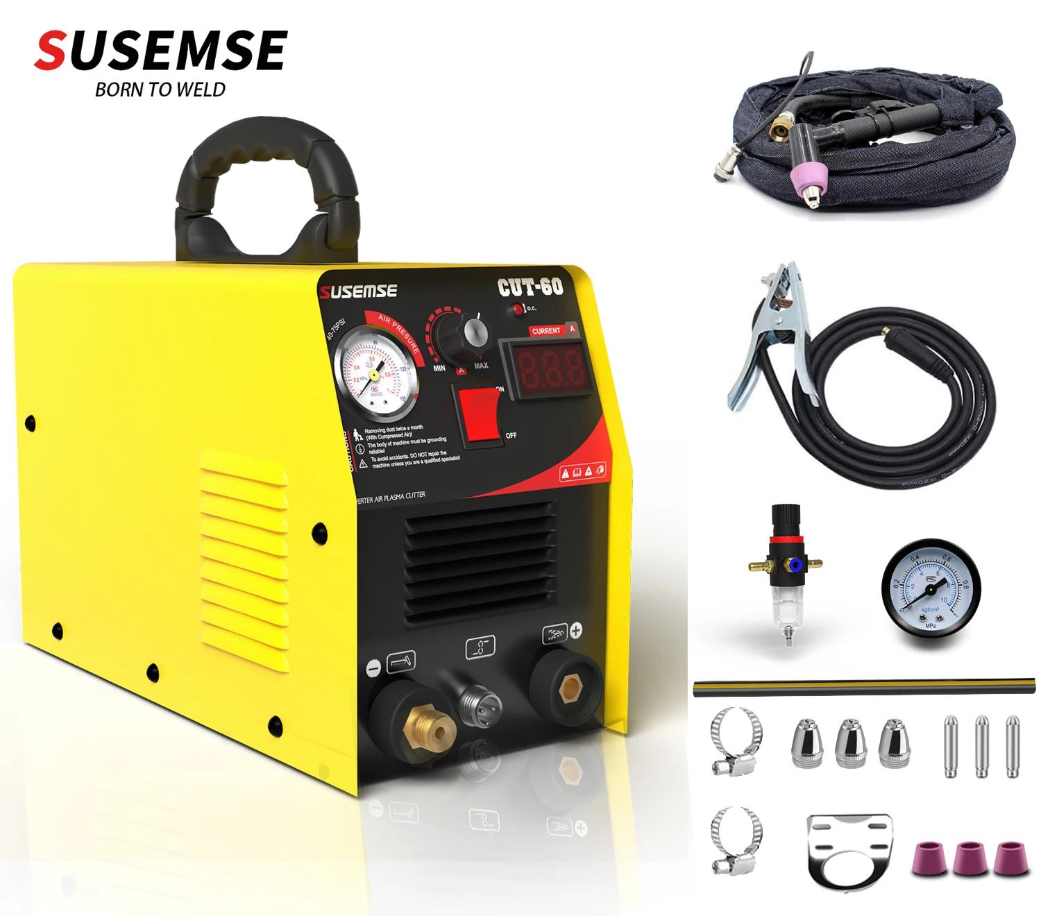 Плазменный резак Susemse Cut60 HF, аппарат для плазменной резки металла с цифровым управлением, максимальная толщина резки IGBT, 2/3 дюйма (18 мм), 60 А
Плазменный резак Susemse Cut60 HF, аппарат для плазменной резки металла с цифровым управлением, максимальная толщина резки IGBT, 2/3 дюйма (18 мм), 60 А