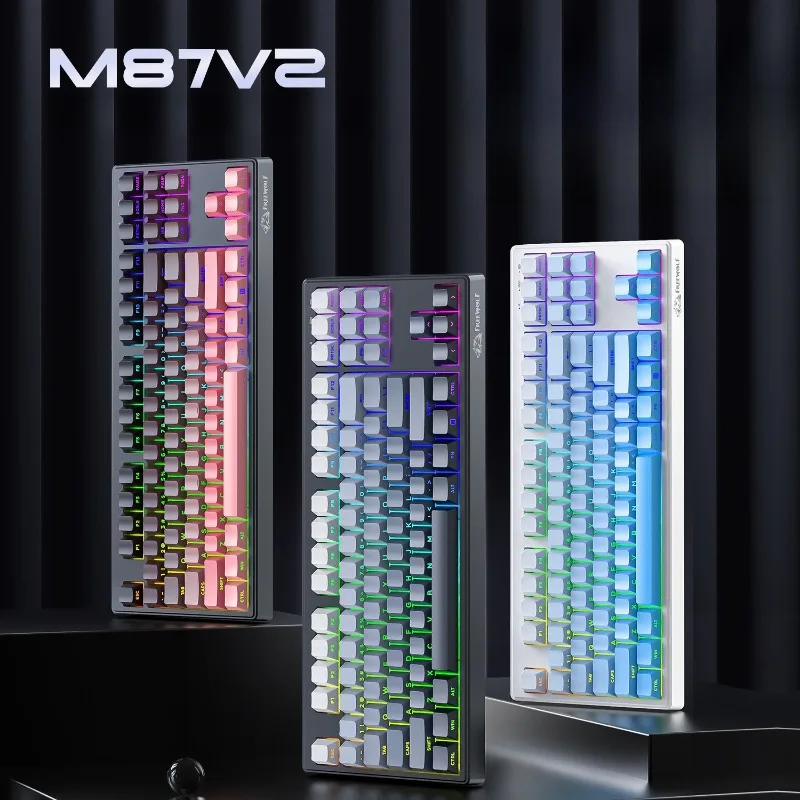 Беспроводная Bluetooth-клавиатура FreeWolf M87V2 с мембранными переключателями, три режима подключения, PBT-клавиши с боковой печатью, эргономичный дизайн, длительное время автономной работы, RGB-подсветка
Беспроводная Bluetooth-клавиатура FreeWolf M87V2 с мембранными переключателями, три режима подключения, PBT-клавиши с боковой печатью, эргономичный дизайн, длительное время автономной работы, RGB-подсветка