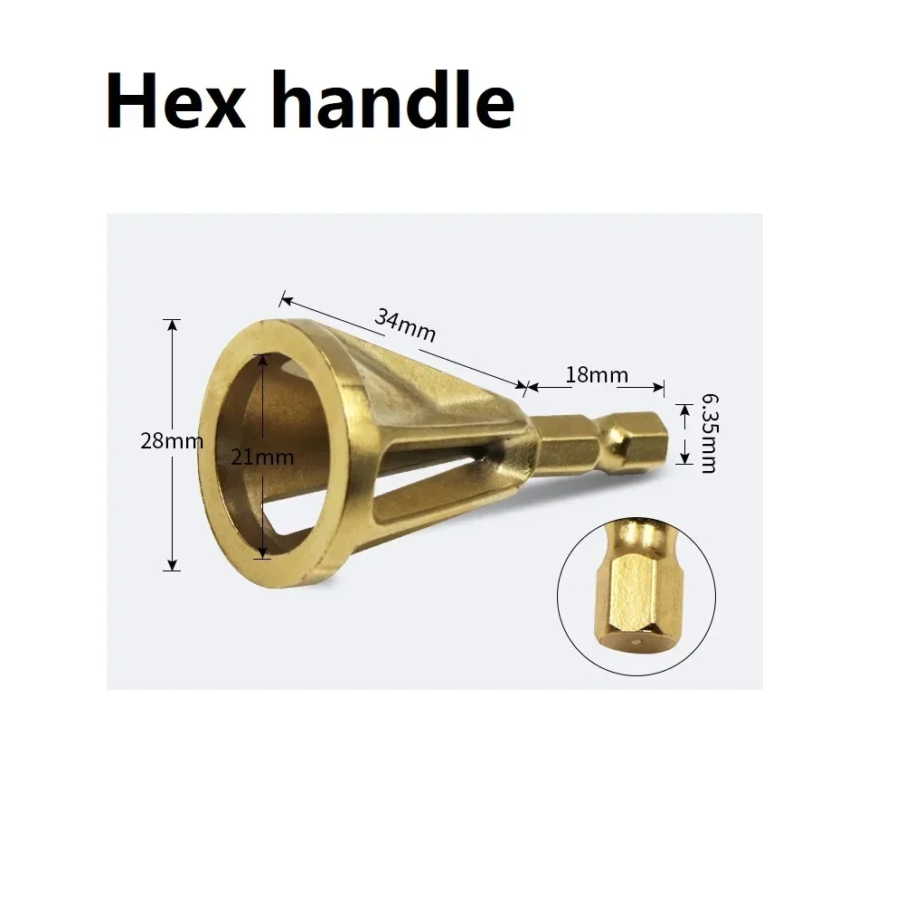 Deburring External Chamfer Tool Triangular/Hexagonal Handle Golden Chamferer For Repair Damaged Bolts Remove Burr
Deburring External Chamfer Tool Triangular/Hexagonal Handle Golden Chamferer For Repair Damaged Bolts Remove Burr