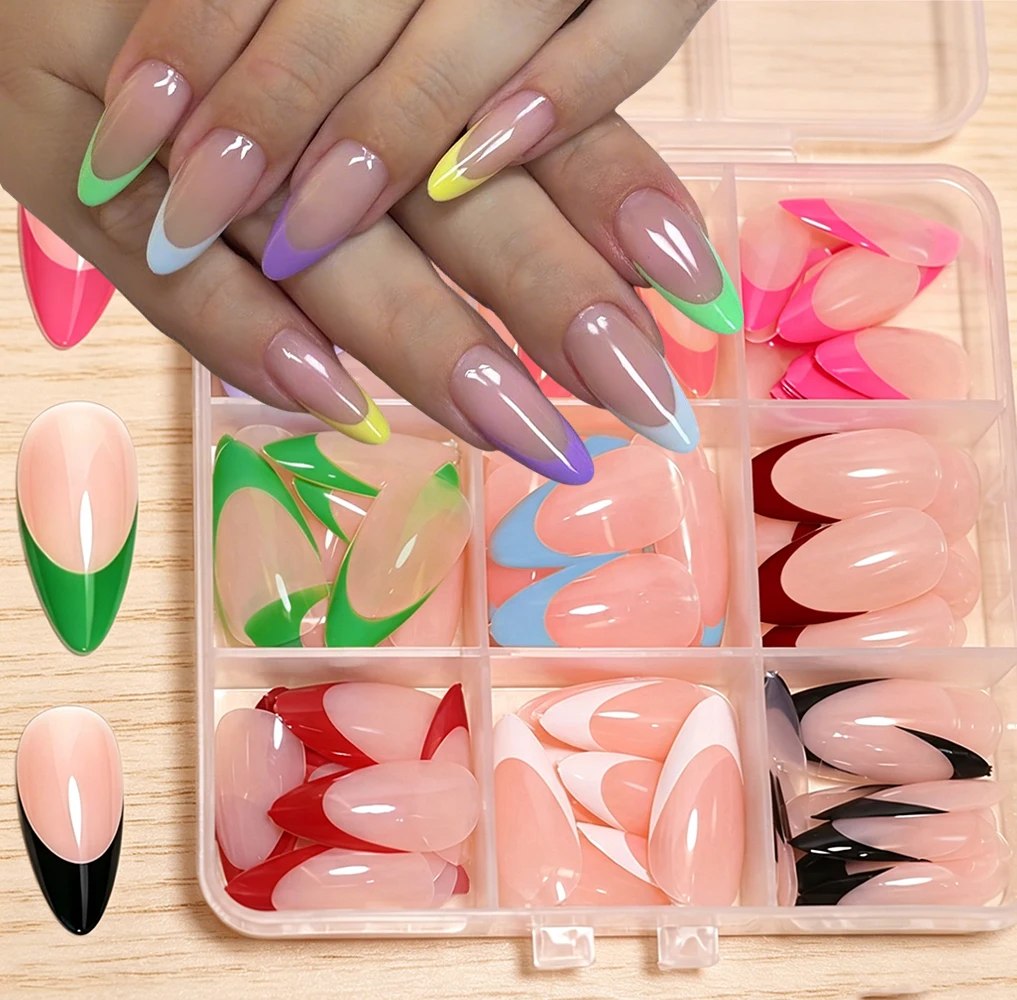 216Pcs Colorful French Nude Press On Nails Glossy Medium Almond Full Cover Reusable False Nails For Nail Extension Y2K Fake Nail
216Pcs Colorful French Nude Press On Nails Glossy Medium Almond Full Cover Reusable False Nails For Nail Extension Y2K Fake Nail