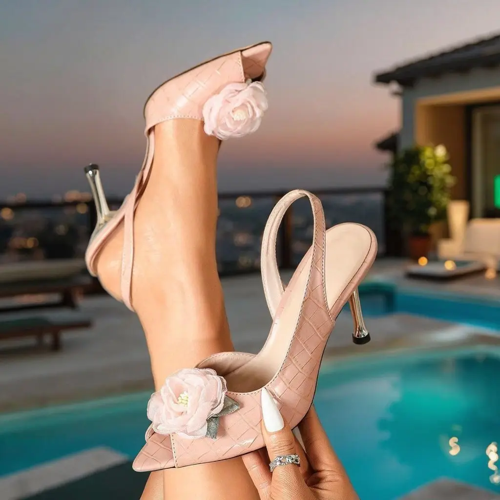 10cm Heels for Women Rose Flower Fish Mouth Peep Toe Slingback Heeled Sandals Ladies Elegant Evening Party Pink High Heels
10cm Heels for Women Rose Flower Fish Mouth Peep Toe Slingback Heeled Sandals Ladies Elegant Evening Party Pink High Heels