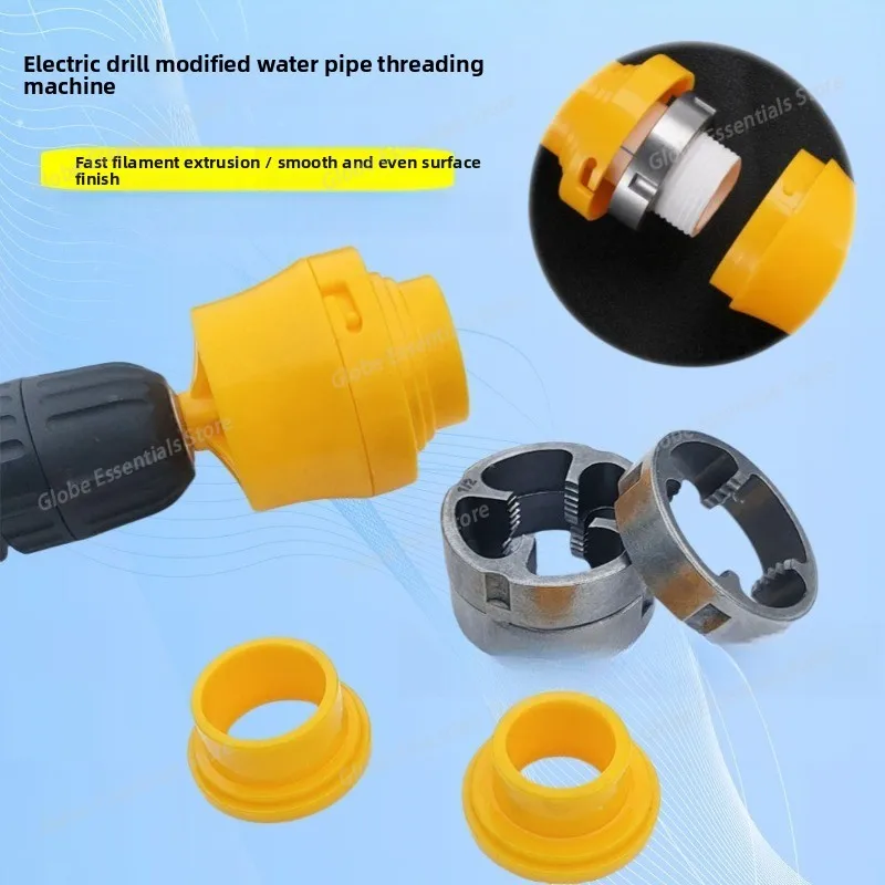 PVC Pipe Threader Kit with 1/2In 3/4 in 1 Inch Dies Plumbing Threading Machine Tool Electric Drill Modified Threading Device
PVC Pipe Threader Kit with 1/2In 3/4 in 1 Inch Dies Plumbing Threading Machine Tool Electric Drill Modified Threading Device