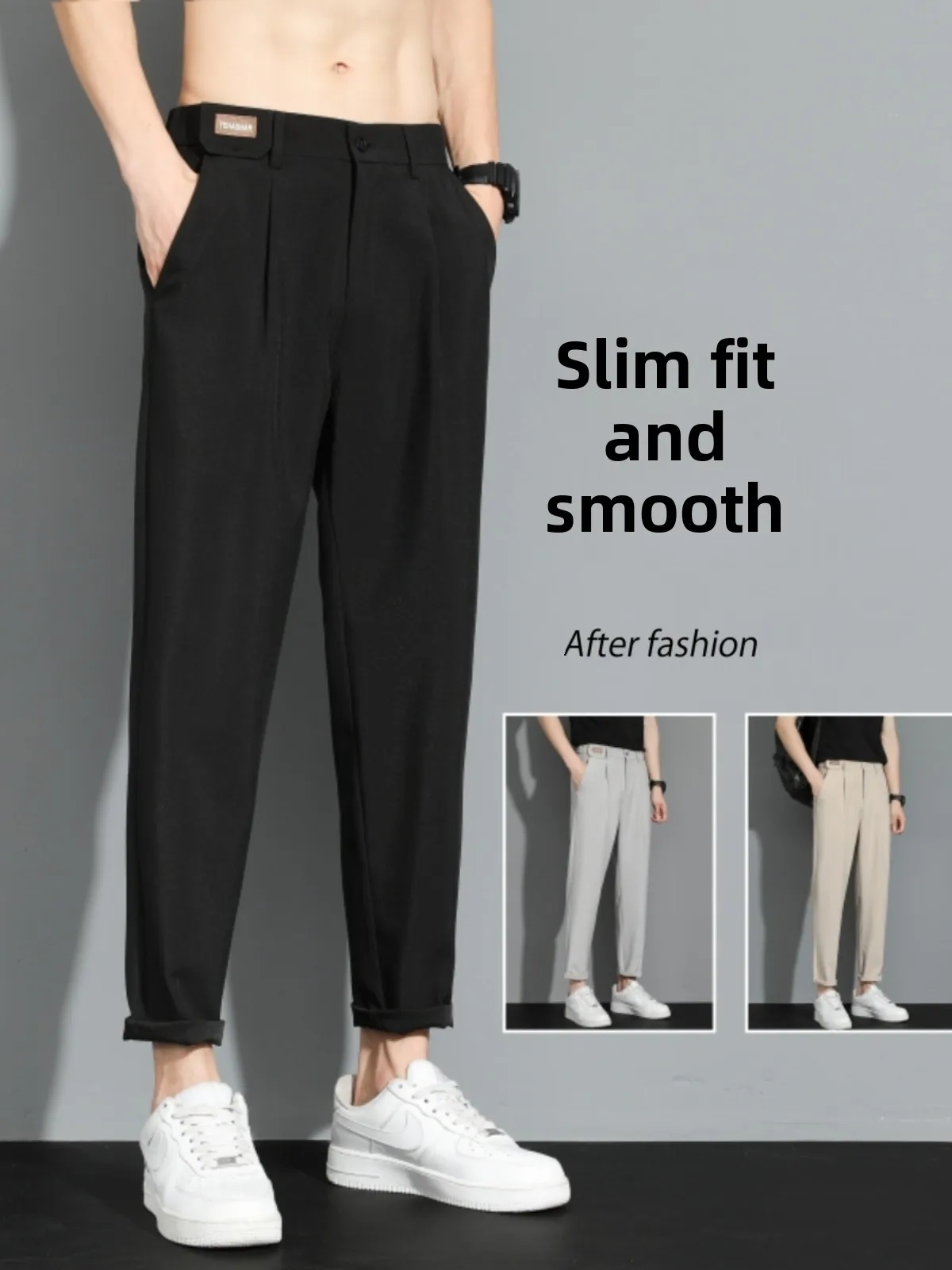 Summer 2023 Men's Casual Straight Leg Nine-Tenths Pants Youth Elastic Waist Suit Trousers Classic Sle Pure Color Leisure Scene
Summer 2023 Men's Casual Straight Leg Nine-Tenths Pants Youth Elastic Waist Suit Trousers Classic Sle Pure Color Leisure Scene