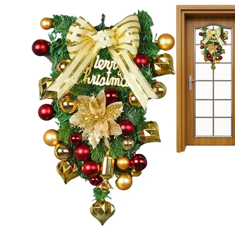 Christmas Ball Wreaths For Front Door Christmas Upside-Down Tree Door Sign With Bow Decorative Ball Upside Down Tree For Garden
Christmas Ball Wreaths For Front Door Christmas Upside-Down Tree Door Sign With Bow Decorative Ball Upside Down Tree For Garden