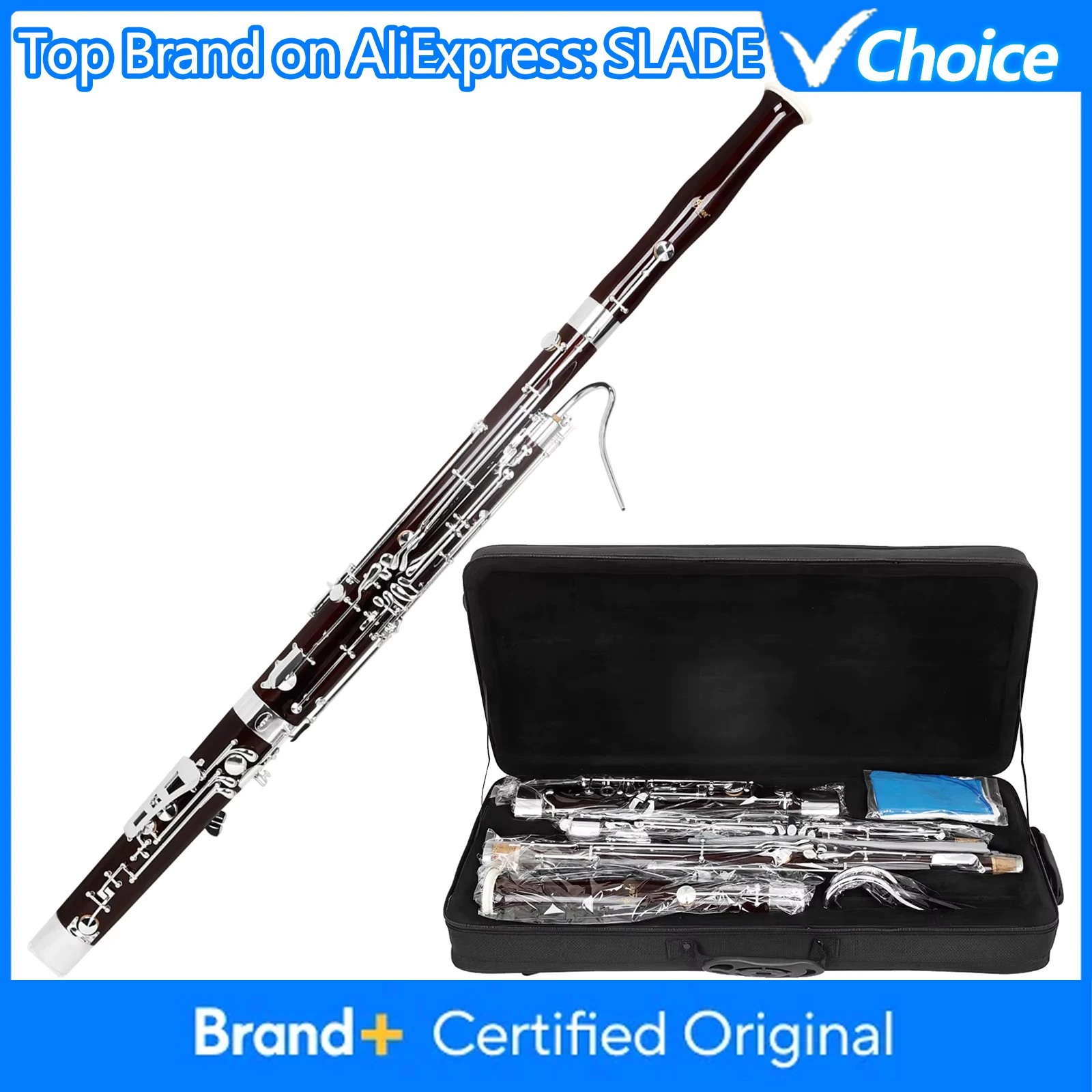 SLADE Bassoon C Key Maple Body Italian Leather Padding Professional Woodwind Musical Instruments With Case Parts & Accessories
SLADE Bassoon C Key Maple Body Italian Leather Padding Professional Woodwind Musical Instruments With Case Parts & Accessories