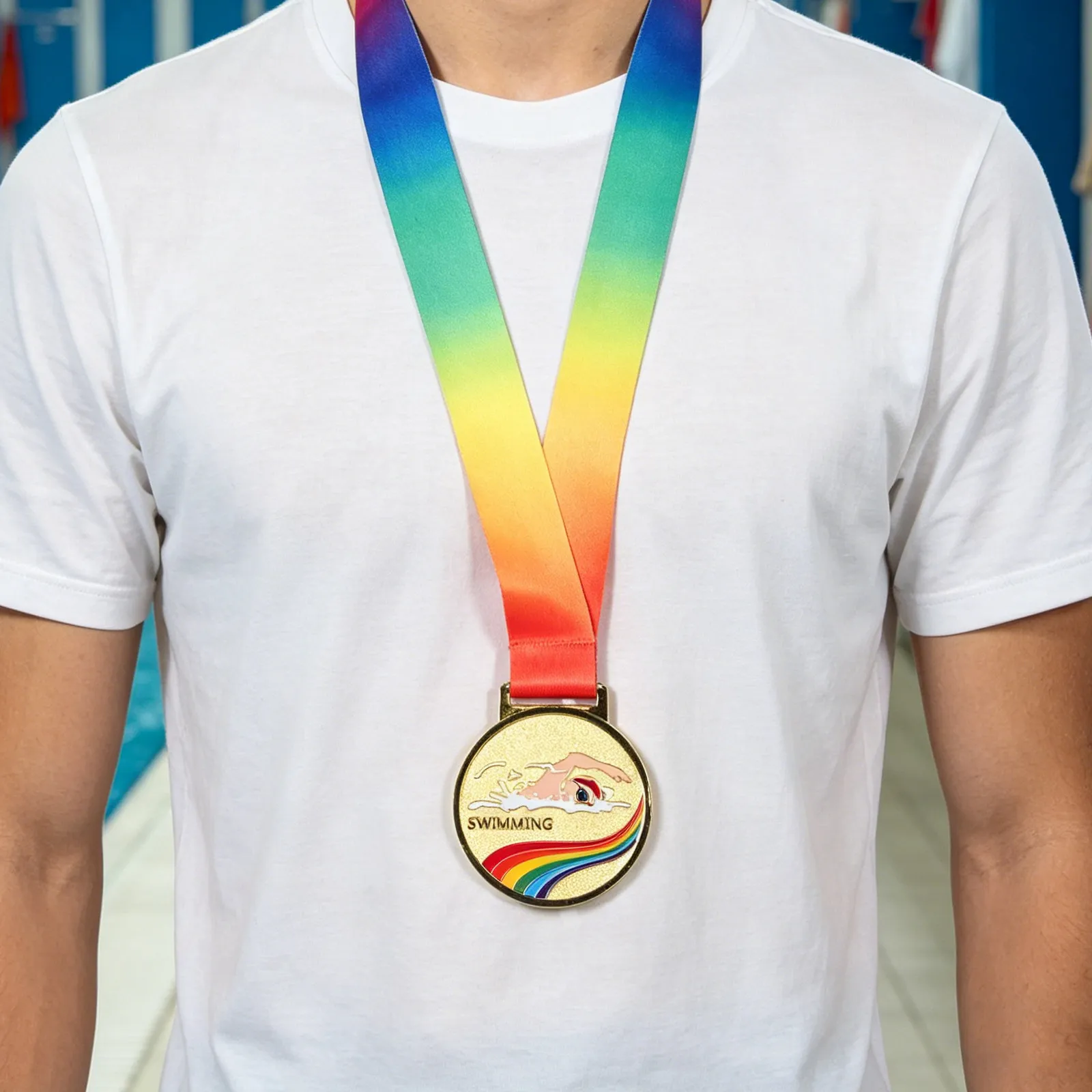 Swimming Gold Medal Award Ribbon Swimming Event Recognition Medal for Competition Sports Participation Medals
Swimming Gold Medal Award Ribbon Swimming Event Recognition Medal for Competition Sports Participation Medals