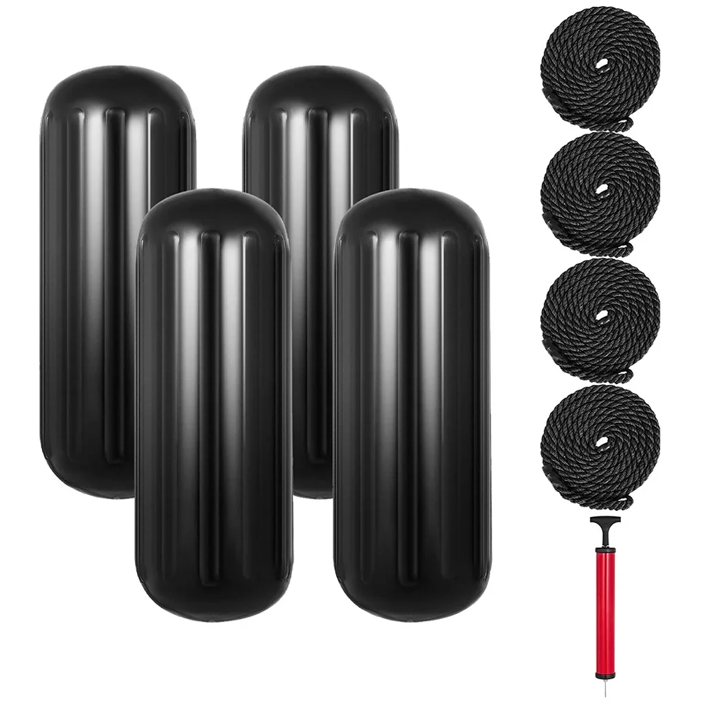 8x20 Inch / 200x500 MM Black Boat Fender Bumper With Ropes Needles and Pump for Boat, Small Sailboat, Ski Boat
8x20 Inch / 200x500 MM Black Boat Fender Bumper With Ropes Needles and Pump for Boat, Small Sailboat, Ski Boat