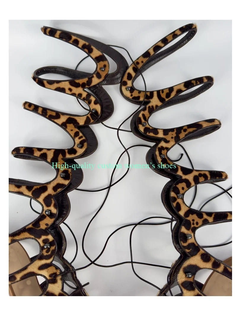Round Head With Exposed Toe Cutout Calf Leopard Print Women's Summer Boots Cross Straps Luxurious Roman Women's Shoes
Round Head With Exposed Toe Cutout Calf Leopard Print Women's Summer Boots Cross Straps Luxurious Roman Women's Shoes