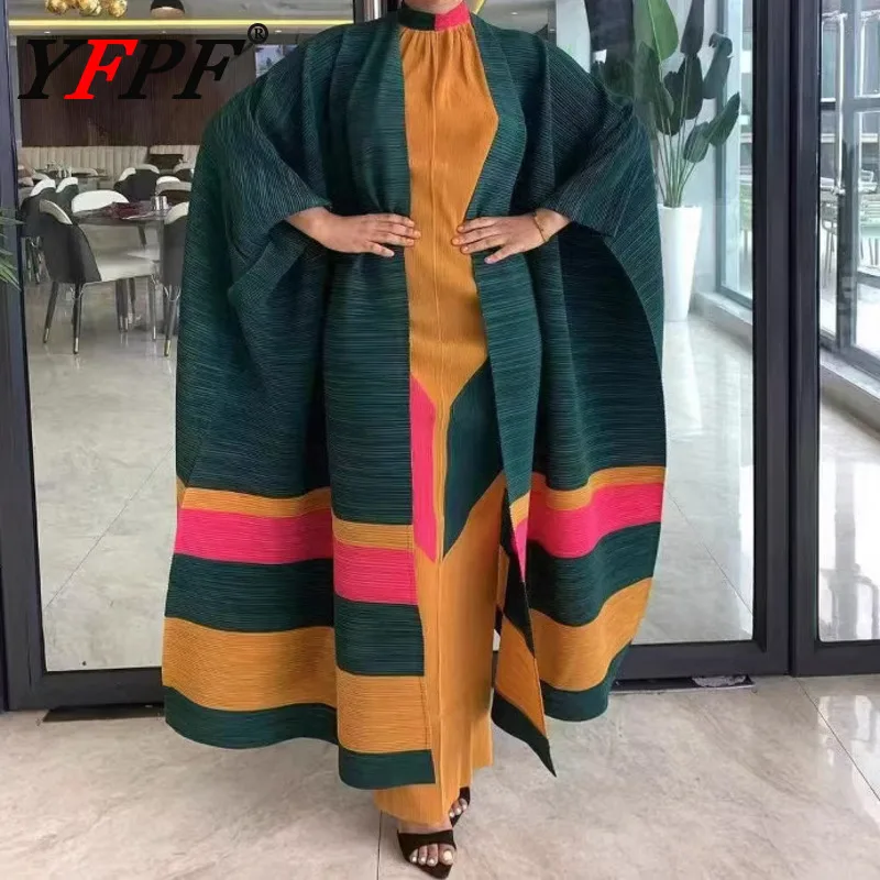 YFPF Miyake Pleated Design Two Piece Set Women Contrast Color Long Coat + Sleeveless Dresses Fashion 2025 New Clothing 3A423
YFPF Miyake Pleated Design Two Piece Set Women Contrast Color Long Coat + Sleeveless Dresses Fashion 2025 New Clothing 3A423