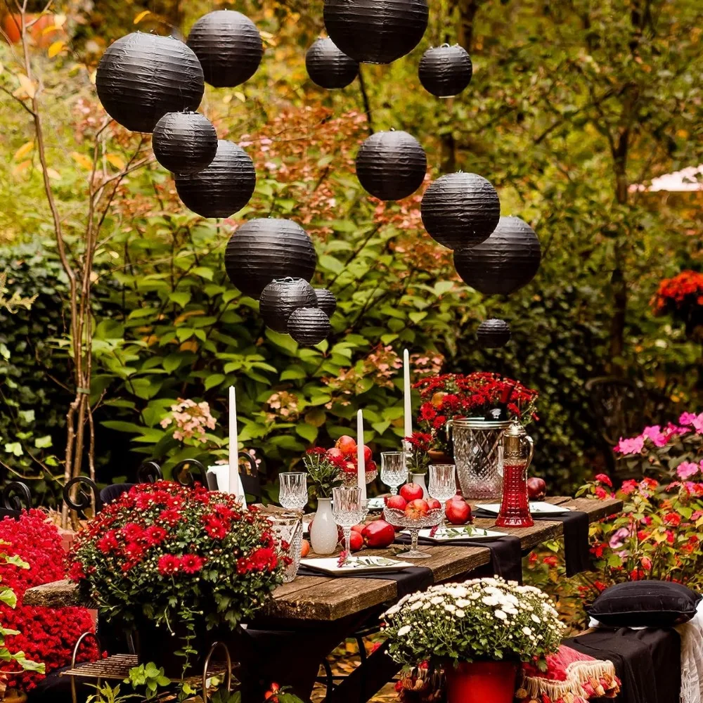 25Pcs Black Paper Lanterns, Elegant Hanging Ornaments for Party Wedding Birthday Festival Home Event Decoration
25Pcs Black Paper Lanterns, Elegant Hanging Ornaments for Party Wedding Birthday Festival Home Event Decoration