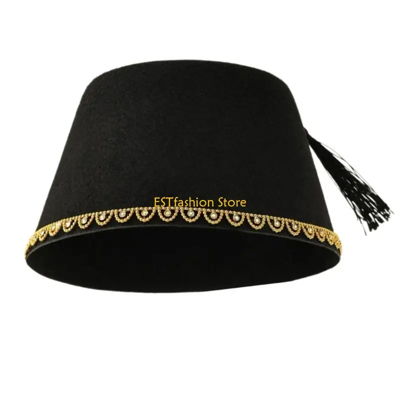 Y5GC Black Tassels Tarboosh Hat Fez Egyptian Fez Caps for Adult Men Everyday Use
Y5GC Black Tassels Tarboosh Hat Fez Egyptian Fez Caps for Adult Men Everyday Use