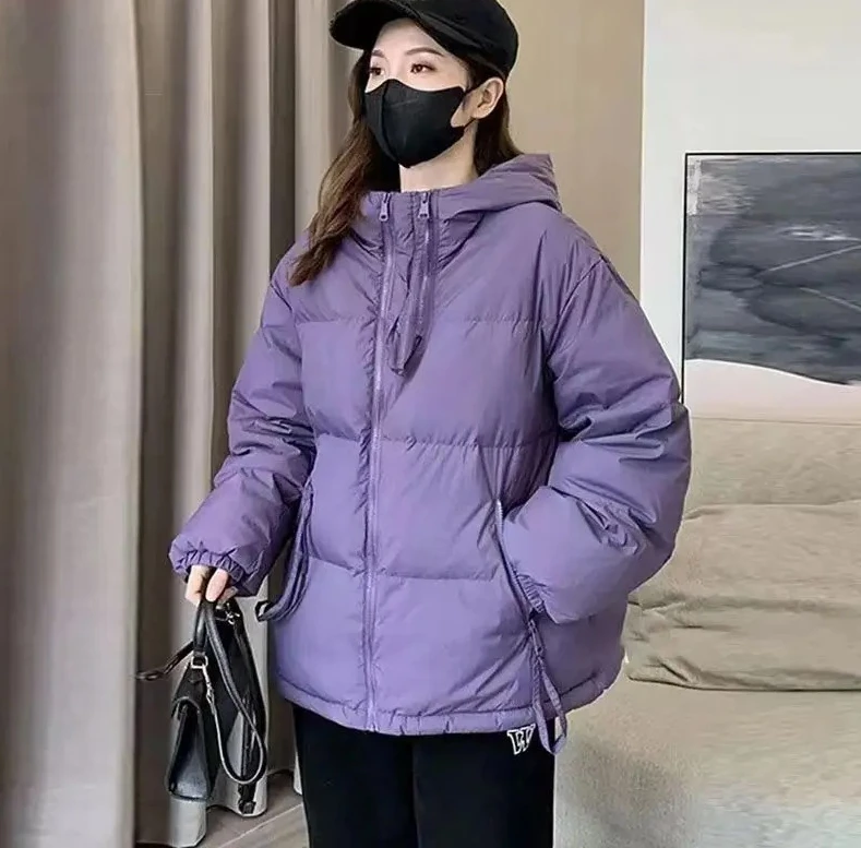 Leisure Hooded Women's down Cotton Jacket New Winter Thickened Fashionable Solid Coat Warm Women's Outerwear
Leisure Hooded Women's down Cotton Jacket New Winter Thickened Fashionable Solid Coat Warm Women's Outerwear