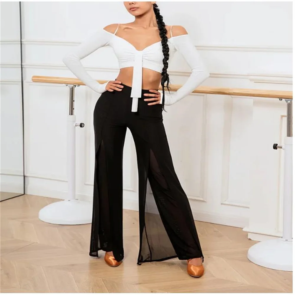 New Women High Waist Latin Dance Pants Leopard 2-layer Mesh Wide Leg black Latin Practice Trousers Cha Cha Ballroom Dance pants
New Women High Waist Latin Dance Pants Leopard 2-layer Mesh Wide Leg black Latin Practice Trousers Cha Cha Ballroom Dance pants