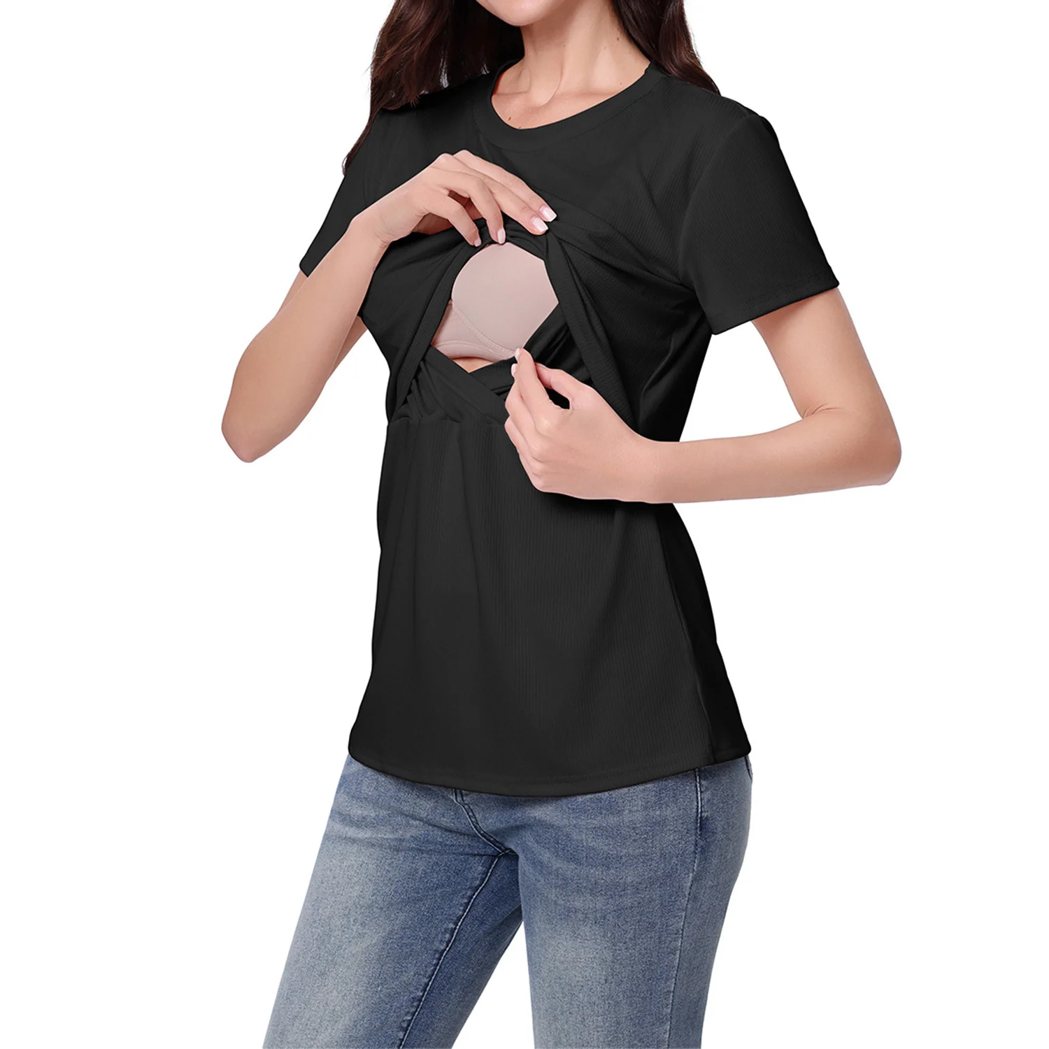 Women's Short Sleeve Pure Colour T-shirts Maternity Clothes Pregnant Blouse Nursing Tops Breastfeeding
Women's Short Sleeve Pure Colour T-shirts Maternity Clothes Pregnant Blouse Nursing Tops Breastfeeding