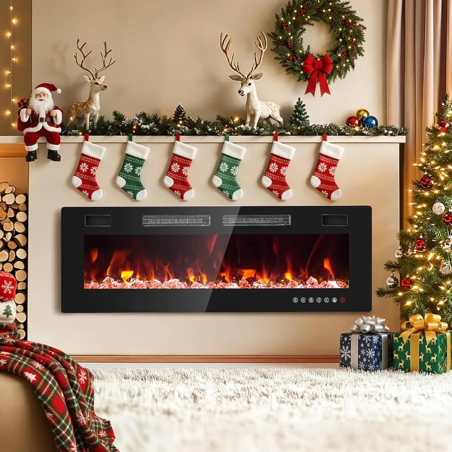 50-дюймовый электрический камин, ультратонкий камин с 2 тепловыми вентиляторами, встраиваемая каминная площадка 750/1500 Вт с 12 пламенными цветными сенсорными краями
50-дюймовый электрический камин, ультратонкий камин с 2 тепловыми вентиляторами, встраиваемая каминная площадка 750/1500 Вт с 12 пламенными цветными сенсорными краями