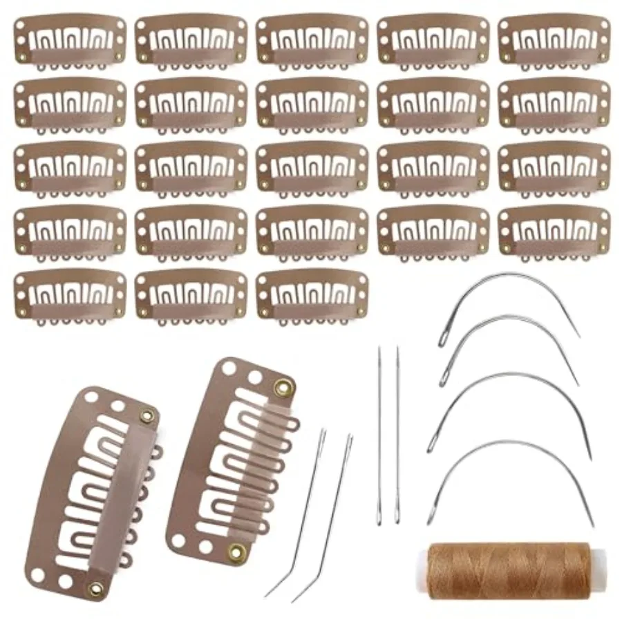 25Pcs 32mm Hairpieces Snap Clips U Shape Wig Clips for Hair Extensions Making Wig Accessories Set Tools Light Brown
25Pcs 32mm Hairpieces Snap Clips U Shape Wig Clips for Hair Extensions Making Wig Accessories Set Tools Light Brown