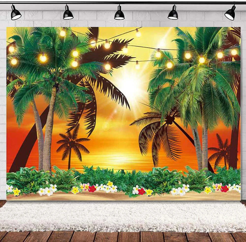 Photography Backdrop Summer Sunset Poster Tropical Tree Seaside Beach Scenery Hawaii Aloha Banner Wedding Party Background
Photography Backdrop Summer Sunset Poster Tropical Tree Seaside Beach Scenery Hawaii Aloha Banner Wedding Party Background