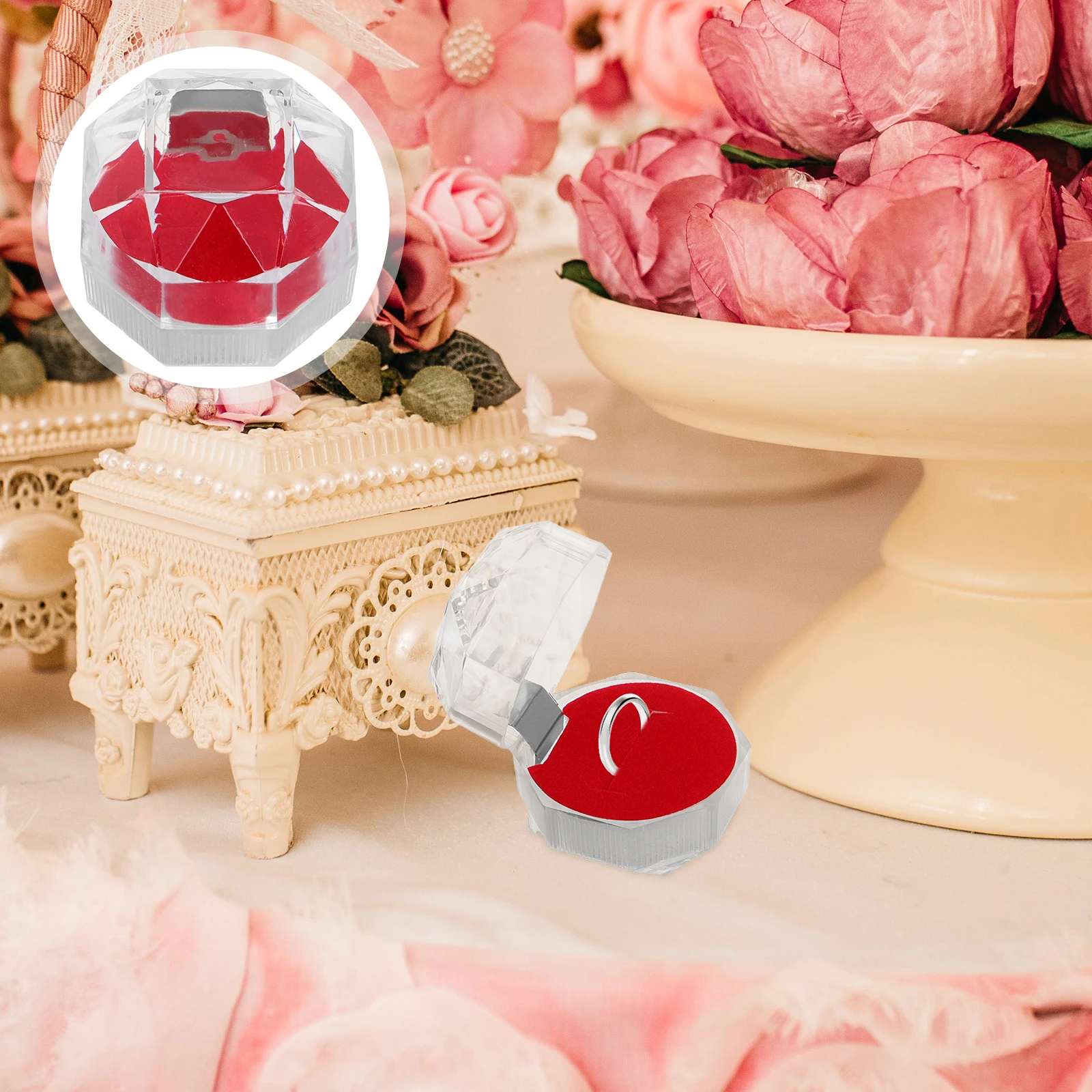 20pcs Transparent Jewelry Ring Box Clear Storage Case For Earrings Rings Badges Eternal Flowers With Lid Travel Compact 
20pcs Transparent Jewelry Ring Box Clear Storage Case For Earrings Rings Badges Eternal Flowers With Lid Travel Compact