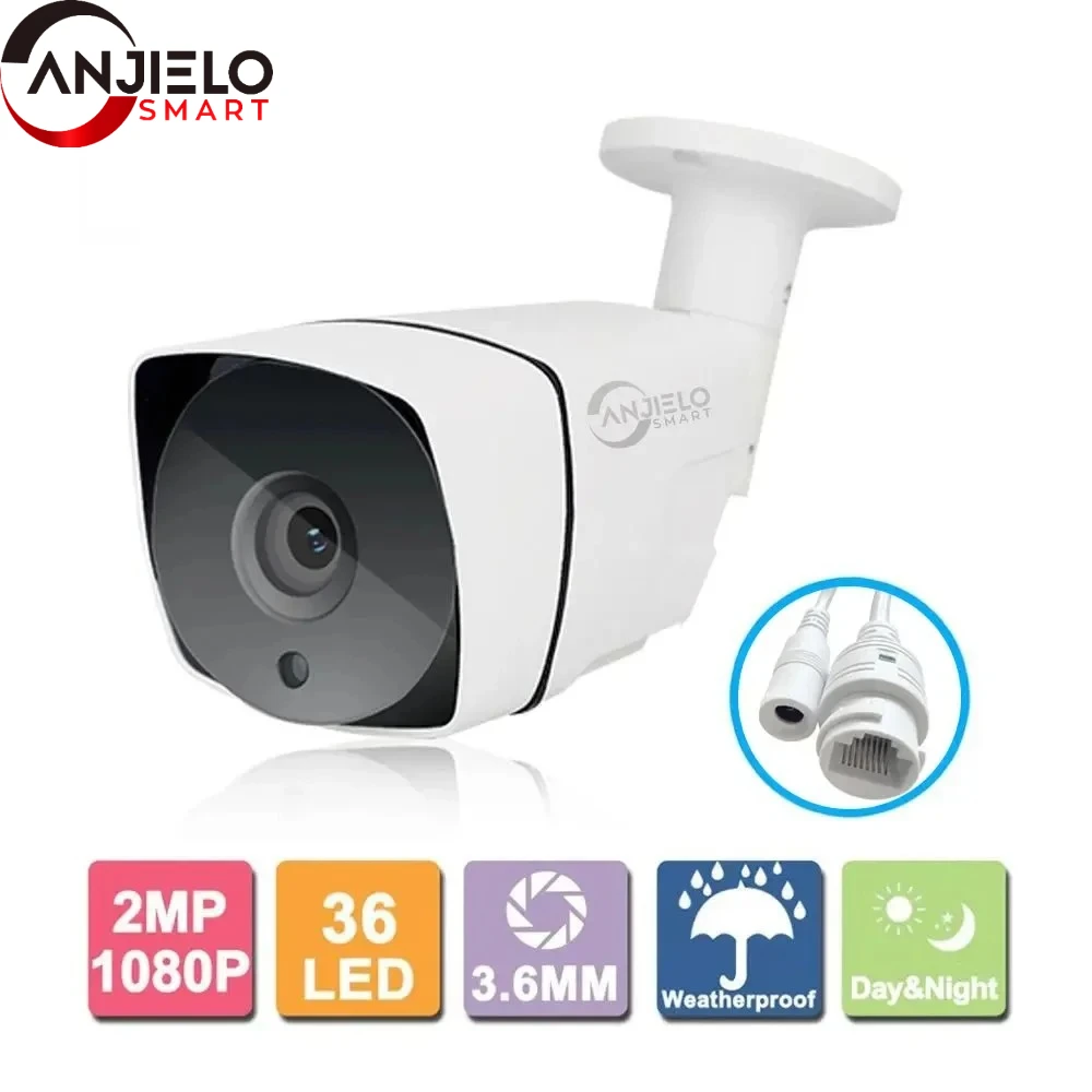 ANJIELO 2MP IP Camera Outdoor Waterproof 1080P HD Security Camera Metal Bullet Camera Night Vision 3.6mm Lens CCTV Surveillance
ANJIELO 2MP IP Camera Outdoor Waterproof 1080P HD Security Camera Metal Bullet Camera Night Vision 3.6mm Lens CCTV Surveillance