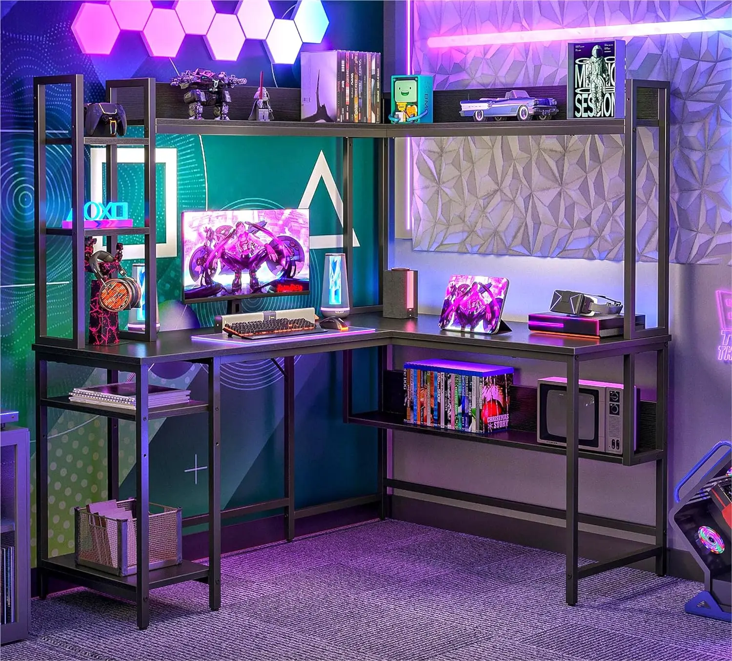Игровой стол CubiCubi L-образной формы, угловой компьютерный стол 60 дюймов с полками для хранения, большой стол для дома и офиса
Игровой стол CubiCubi L-образной формы, угловой компьютерный стол 60 дюймов с полками для хранения, большой стол для дома и офиса