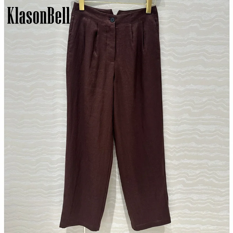 7.15 KlasonBell Women Streetwear Casual Linen Full Trousers Classic Pleated Mid Waist Side Pocket Straight Pants 2024 New
7.15 KlasonBell Women Streetwear Casual Linen Full Trousers Classic Pleated Mid Waist Side Pocket Straight Pants 2024 New