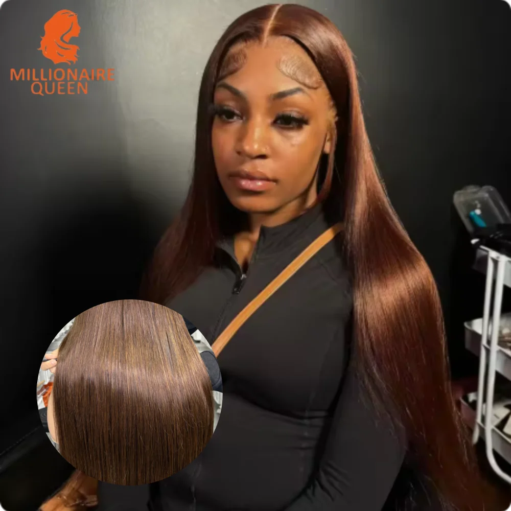 Millionaire Queen 13x4 13x6 Кружевные фронтальные парики 20A Супер двойной рисунок коричневого цвета Бразильские человеческие волосы Парики Прямой бесклеевой парик
Millionaire Queen 13x4 13x6 Кружевные фронтальные парики 20A Супер двойной рисунок коричневого цвета Бразильские человеческие волосы Парики Прямой бесклеевой парик