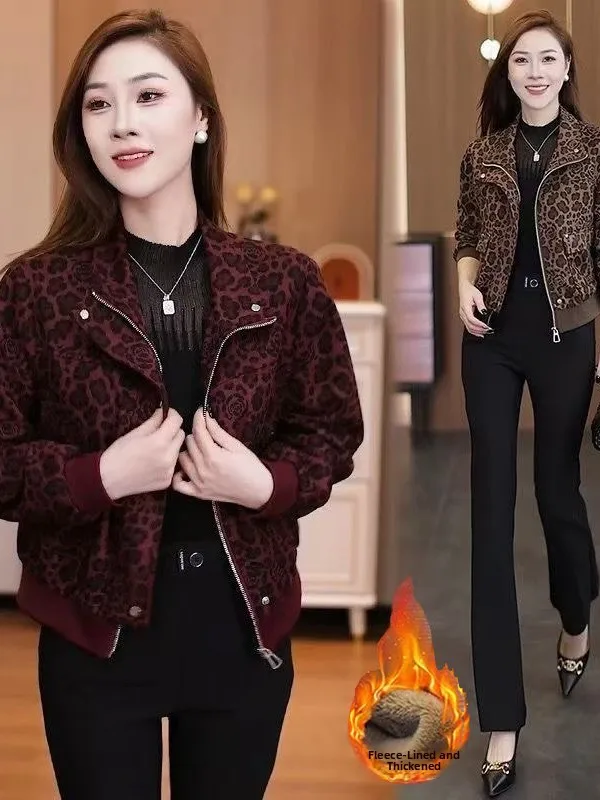 Fashionable Leopard Print Short Jacket Winter New Style Warm Fleece Middle-aged Mom Casual Commute Korean Style Thickened Coat
Fashionable Leopard Print Short Jacket Winter New Style Warm Fleece Middle-aged Mom Casual Commute Korean Style Thickened Coat